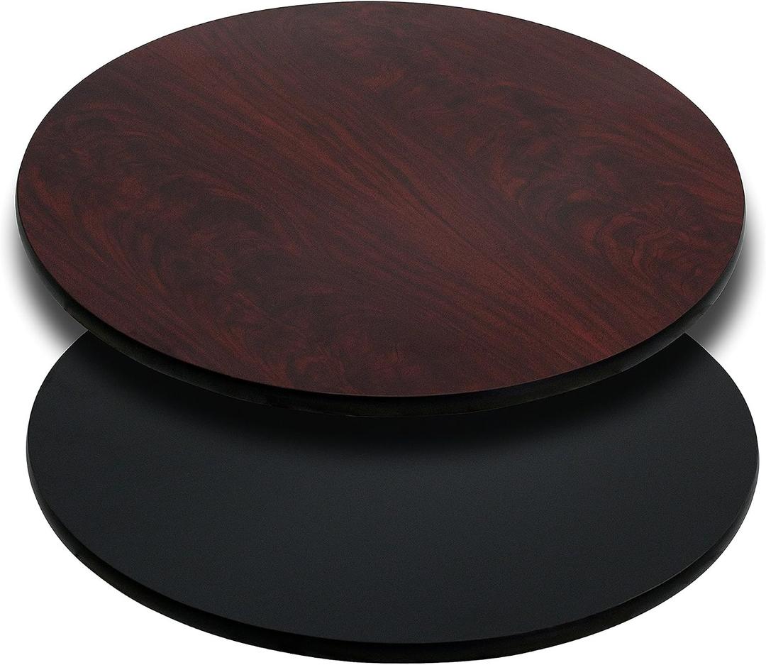 Flash Furniture Glenbrook 24" Round Table Top with Black or Mahogany Reversible Laminate Top