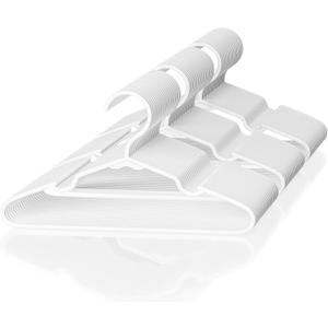 VTRIN Baby Hangers 60 Pack Large Capacity Hard Plastic Kids Hangers Suitable for All Clothes of Infant and Toddler, Such as Short, Shirts and Thick Coats, for Kids Clothes (White)
