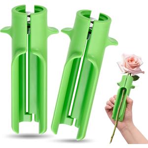 Lasnten 2 Pcs Rose Thorn Stripper Tool Thorn Remover for Roses Leaf Stripper Tool Flower Stem Cleaner Cutter to Removal Leaf for Home Flower Shop Gardening Floral Arrangement (Green)