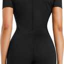 Junlan Sauna Suit for Women Full Body Jumpsuit Waist Trainers for Women Belly Fat Workout Sweat Suit, L