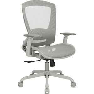 ELABEST Mesh Office Chair, Ergonomic Computer Desk Chair, Sturdy Task Chair- Adjustable Lumbar Support & Armrests, Tilt Function, Comfort Wide Seat, Swivel Home Office Chair (Grey Frame Grey Mesh)