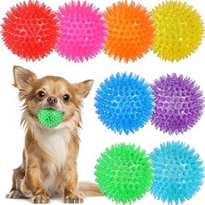 VITEVER 8 Colors 2.5” Squeaky Dog Toy Balls for Small Medium Dogs, Puppy Chew Toys for Teething, Spiky Balls for Small Dogs, Durable Toys for Teeth Cleaning and Training - Safe, BPA Free