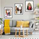 JCJMY 20x28 Picture Frame with 18x24 Mat Set of 3, Display Photo 18x24 with Mat or 20 x 28 Without Mat, Wall Hanging Large 20 by 28 Poster Frame with Plexiglass, 3 Pack, Black