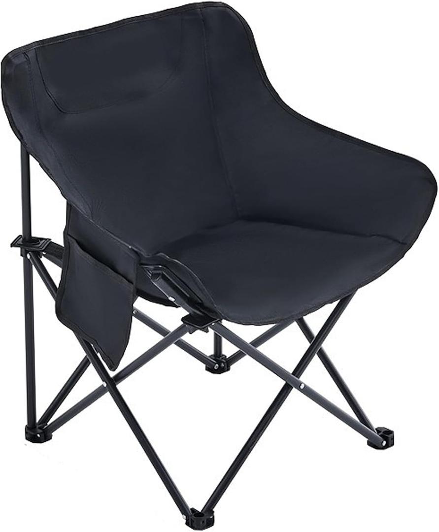 Portable Camping Chair - Heavy Duty Folding Backpacking Chairs, Collapsible Heavy Duty Packable Lightweight Backpack Chair Compact for Outdoor Camp, Travel, Beach, Picnic, Hiking, 13.38 in x 13.38 in x 27.56 in