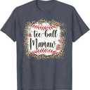 Tee-Ball Mamaw Funny Leopard T-Ball Mamaw T-Shirt, XXL