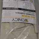 WONICY No Hook Small Shower Curtain with Snap in Liner, Polyester Textured Shower Curtain with Liner Set, Waterproof Washable Short Shower Curtains for Bathroom, 36Wx74H, Cream