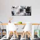 Abstract Art Wall Decor Office - Black And White Pictures Wall Art for Living Room - Modern Prints Wall Art Bedroom Size 20" x 40"