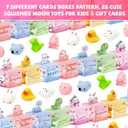 Gocozer 28 Pack Valentines Day Gifts for Kids Classroom, Mochi Squishy Valentines Cards Boxes for Kids, Squishies Valentines Animals Exchange Gifts for School Class Party Favor