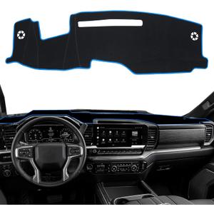 Dash Cover for 2022-2024 2025 2026 Chevy Chevrolet Silverado/GMC Sierra 2500HD 3500HD Accessories with HUD Dashboard Cover Mat Center Console Sunshield Carpet Protector Pad (Only fits 13.4 in Screen) (Blue)
