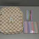 Personalized Initial Bible Cover Case for Women Girls Kid - Large Corduroy Bible Case with Handle, Stylish Chenille Letter Bag Study Supplies, Perfect Christmas Gifts for Christians Women (Khaki-A)