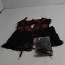 Women Lingerie with Garter Belt 4pcs Set Lace Contrast Mesh Bodysuit Ruffle Garter Belt Skirt 2 Pairs Stockings, 2XL