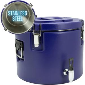 5 Gallon Insulated Beverage Cooler: 5 Gallon Water Dispenser - water dispenser with Stainless Steel Interior and Spout/Spigot, Portable Sports Cooler for Camping, Parties, and Outdoors (Blue)