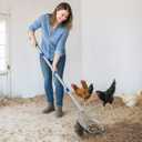 Chicken Poop Scooper, 304 Stainless Steel Shovel Head, 4-in-1 Chicken Litter Scoop with Handle for Chicken Coop & Pet Waste Cleaning, Multifunctional Litter Sifting Shovel(20 to 49")