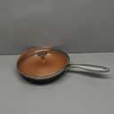 MICHELANGELO 10 Inch Copper Nonstick Frying Pan with Lid, Scratch Resistant Ceramic Coating, Oven and Dishwasher Safe (Orange)