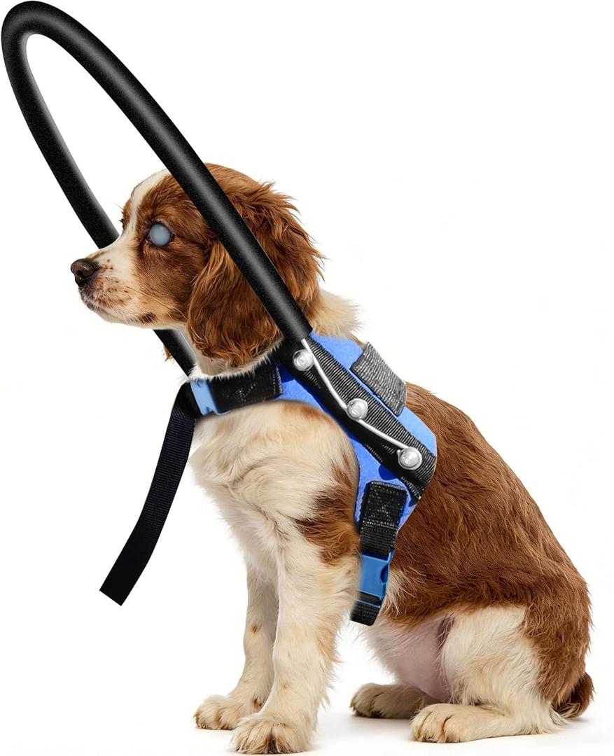 Protective Halo Harness for Blind Dogs,Adjustable Protective Ring Collar Vest, Safe Walking Navigation Aid for Visually Impaired Dogs (13"-17")