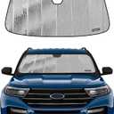 Pigenius Windshield Sunshade for Ford Explorer 2020-2025, Reversible Silver/Black