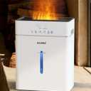 Humidifiers for Bedroom Large Room 10L/2.64Gal, Warm and Cool Mist Humidifier Large Room, Simulated Flame Humidifier Light, 12H Timer, 3 Speed, Top Fill, 1000sq.ft for Baby/Plant/Office
