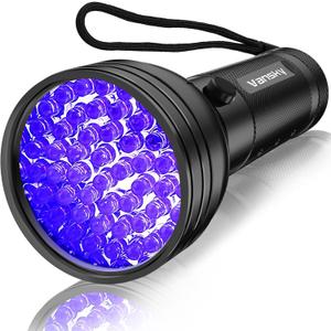 Vansky UV Flashlight Black Light, 51 LED Blacklight Pet Urine Detector for Dog/Cat Urine, Dry Stains, Bed Bug, Resin Curing, Scorpions Finder, 1 Count