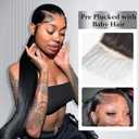 ASHINE 5x5 HD Lace Closure Straight Human Hair 5x5 Real HD Lace Closure Invisible Bleached Knots Pre Plucked with Baby Hair Natural Hairline 14 Inch
