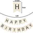 Black Burlap Happy Birthday Banner, Reusable Happy Birthday Sign Garland, Burlap Banner For Kids And Adults Great For Rustic Birthday Party Decorations (Black)