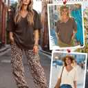 Locoowai 4 Pack Women's Oversized Short Sleeve T Shirts Cotton V Neck Tops Casual Basic Summer Loose Tees Workout Gym Shirts(Black, Dark Brown, Coffee, Cream,X-Large)