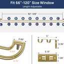 ENJOYBASICS Double Curtain RodBlackout Wrap-Around Curtain Rods for Windows 66 to 120 Inch for Room Darkening CurtainsAdjustable from 32 to 129 Inch, Gold