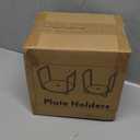 Plate Holder for Kitchen Drawers - Bamboo Dish Racks for Kitchen Counter 2Pcs Small & Large - Adjust 6.75" to 12.5" Stainless Steel Plate and Bowl Organizer for Cabinet, RV, Countertop