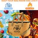 BBQ Blanket for Resting Meat, Large Capacity Resting Bag for Smoking & Barbecue, Reusable Brisket Blanket with Adjustable Shoulder Strap, Insulated Grilling Accessories for Steak, Beef, Turkey