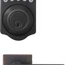 Amazon Basics Traditional Electronic Keypad,Keyless Entry Door Lock Deadbolt with Handle Set, Key Pad Front Door with Knob, Traditional Door Locks for Front Door Handle, Oil Rubbed Bronze, 1-Pack