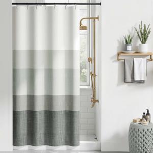 Jinchan Small Stall Shower Curtain 36x72 Inches Ombre Cloudy Grey Striped Shower Curtains for Bathroom Gradual Color Waterproof Fabric Minimalist Modern Neutral with 7 Hooks