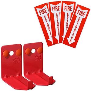 2 Pack Fire Extinguisher Holder, 20lb Fire Extinguisher Wall Hook Mount Bracket for Big and Small Fire Extinguishers, Indoors and Outdoors