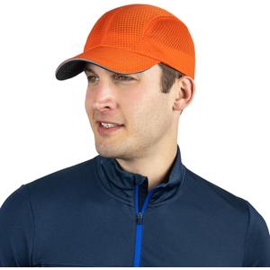 TrailHeads Performance Mens Running Hat - Lightweight, Quick Dry Workout Hats for Men - Athletic Sports Cap for Tennis, Gym (One Size, Orange Peel)
