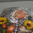 Thanksgiving Fall Wreath with Pumpkin, Maple Leaves, Sunflowers - Indoor/Outdoor Decor (1)