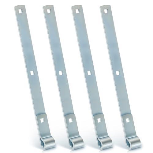 Yaocom 4 Pack 16" Zinc Strap Hinge Heavy Duty for Gates, Tool Sheds, Barns and Other Swing Doors (Silver)