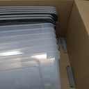 Amazon Basics Plastic Storage Containers with Secure Latching Lids, Stackable Organization Bins for Organizing, Clear/Grey, 12 Quart, Set of 6