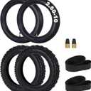 2.50-10 Dirt Bike Tire, 2.5-10" Off-Road Tires and 2.5/2.75-10 Dirt Bike Inner Tubes with TR4 Straight Valve Stem for Off-Road Motorcycle XR50 CRF50 PW50 JR50 DRZ70 2 Pack