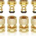 Garden Hose Quick Connector 3/4 Inch GHT, Solid Brass No-Leak Kit (4 Sets: 4 Male + 4 Female) - Quick Connect Fittings for Water Hose