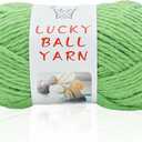 2 x 50% Wool Yarn for Crocheting and Knitting,131yds/120m Crochet Yarn for Beginners, Suitable for Sweater,Scarf,Hat(Apple Green)