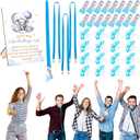 49 Pcs Swing Pacifier Baby Shower Gender Revealing Game Including 1 Wooden Sign and 16 Pacifiers and 16 Magnetic Flat Mouth Clips and 16 Double Hook Ropes for Adult Bridal Shower Wedding Party Favors