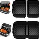 HOMELYLIFE Air Fryer Silicone Liners for Ninja DZ071 7-QT DualZone Megazone Air Fryer, 2 Pcs Liners for Dual 3.5QT Baskets and 1 Pcs Liner for 7-QT Megazone Basket, 3 Pcs Air Fryer Accessories