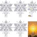 Tuanse 4 Pcs Snowflakes Christmas Night Light Xmas Decoration LED Snowflake Pure White Night Light Plug into Wall with 360 Degree Swivel Plug and ON/Off Switch for Bedroom Living Room Porch