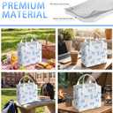 Blue Bow Lunch Box for Women and Men, Insulated Fabric Lunchbag for Work, Leakproof Adult Lunchbox, Cooler Lunch Tote Bag for Offices College Picnic Travel Outdoor