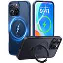  CASEKOO Ultra-Magnetic Stand for iPhone 16 Pro Case [Military Drop Protection] [Compatible with MagSafe] Shockproof Translucent Matte Slim Ring Holder Case for iPhone 16 Pro 6.3", Blue : Cell Phones & Accessories