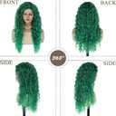 GNIMEGIL 28 inch Long Curly Wigs for Women Green Wig Cosplay Thick Hairline St. Patrick's Day Carnival Party Wig Halloween Costume Hairstyle