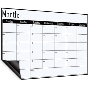 Magnetic Dry Erase Monthly Calendar Board, 16"12 Grocery to Do List Planner, Magnet Calendar Whiteboard for Refrigerator, Kitchen