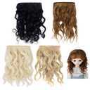 PH PandaHall 4 Colors Doll Hair Wig Long Curly Wig Mohair Hair Wefts Faux Hair Extensions Artificial Dolls Hair Figurine Wigs for DIY Craft Doll Hair Replacement Making Art Supplies 4.3-6.6 Inch Long