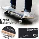 WhiteFang Skateboards for Beginners, Complete Skateboard 31 x 7.88, 7 Layer Canadian Maple Double Kick Concave Standard and Tricks Skateboards for Kids and Beginners