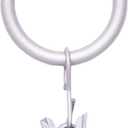 Kenney Real Home Window Curtain Clip Rings, Set of 14, Pewter (For 5/8" or 3/4" Diameter Rods)