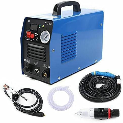 S7 CUT-50 Plasma Cutter Machine, 50Amp Non-Touch Pilot Air Plasma Cutting Equipment Digital Inverter Cutting Machine Portable Plasma Cutters (US Stock)
