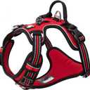 TRUE LOVE Dog Harness No Pull Nylon Reflective Pet Harness Adjustable Comfortable Control Step-in Brilliant Colors Truelove TLH56512 Red, Size: L